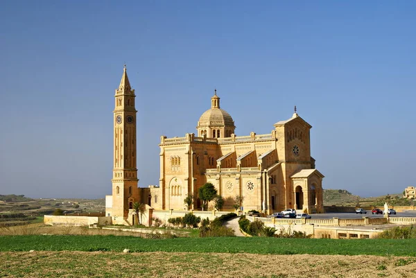 Santuario Nacional Santísima Virgen Pinu Templo Nuestra Señora Isla Gozo — Foto de Stock