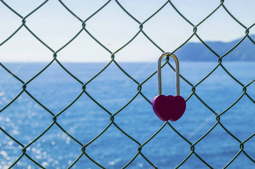 Love lock, over the sea