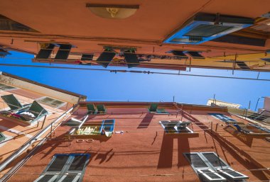 Corniglia, Cinque Terre, La Spezia,İtalya - 26 Haziran 2015. Corniglia köyü ,Cinque Terre Milli Parkı'nın beş köyünden biri. 