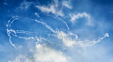 Tuzla, Köstence, Romanya - 2 Temmuz 2016. Airshow Aeromania, birçok turist için yıllık yaz cazibe, Tuzla, Romanya.  