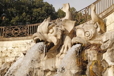Fontana dei Delfini -Yunuslar Çeşmesi, Caserta Kraliyet Sarayı, İtalya. Unesco Miras Alanı. 