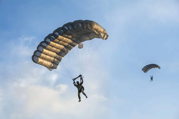 Tuzla Constanta Roemenië Juli 2016 Parachute Springen Bij Air Show — Stockfoto