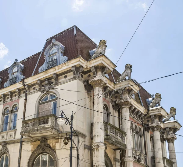 Εξωτερική Αρχιτεκτονική Σπίτι Λιοντάρια Προρομαντικό Γενόσια Στυλ Στη Κονστάντα Ρουμανία — Φωτογραφία Αρχείου
