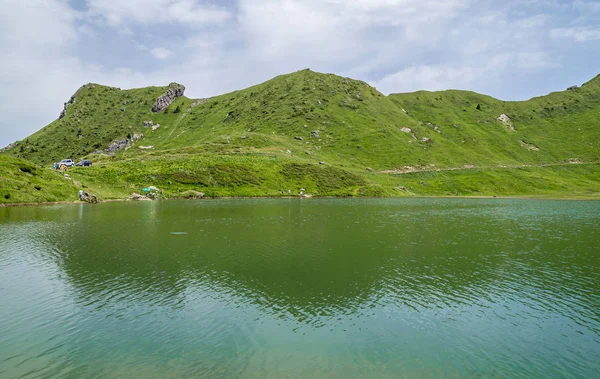 Dramatic View Swiss Alps Lac Vert Valais Region Touristic Portes — Stock Photo, Image