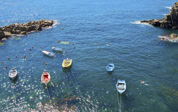 Ligurian plajda Yaz gün batımı, İl La Spezia , İtalya'da en popüler turistler cazibe.