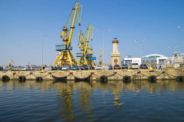 Constanta Romania Agustus 2015 Pelabuhan Komersial Dermaga Constanta Yang Terbesar — Stok Foto
