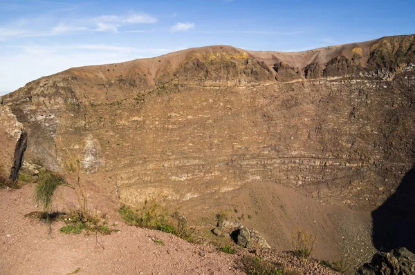 Cráter Del Volcán Vesubio Golfo Nápoles Italia — Foto de Stock