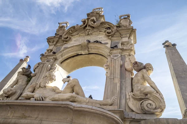 Fontana Del Sebeto Monumentale Fontein Mergellina Aan Middellandse Zeekust Van — Stockfoto