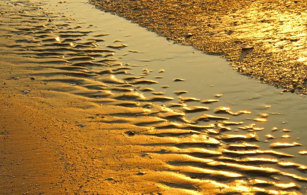 Piasek Powierzchni Plaży Tekstury Naturalnym Świetle Wschodu Słońca — Zdjęcie stockowe