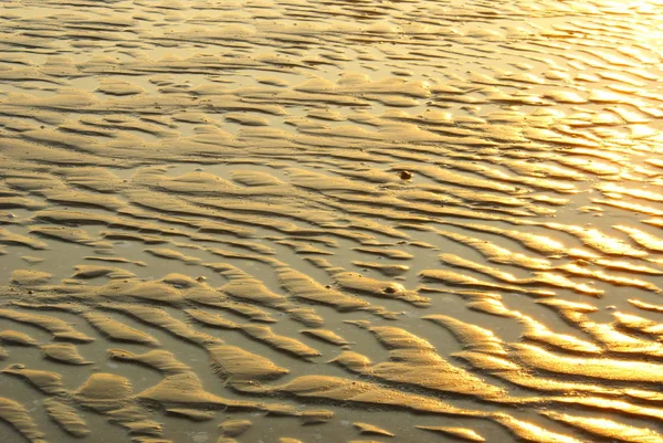 Struttura Superficiale Della Spiaggia Sabbia Alla Luce Naturale Dell Alba — Foto Stock