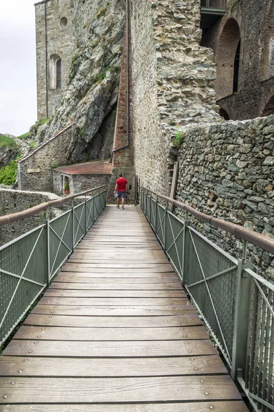 Sacra San Michele Abadía San Miguel Antiguo Complejo Religioso Monte — Foto de Stock