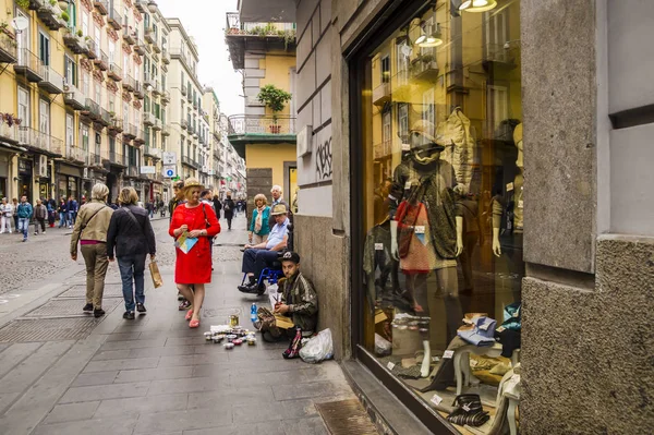 Naples Italy November 2015 Typical Autumn Day Quartieri Spagnoli Spanish — Stock Photo, Image