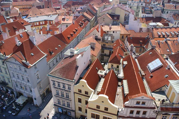 Praag Tsjechische Republiek Juli 2014 Old Town Hall Tower Biedt Stockafbeelding