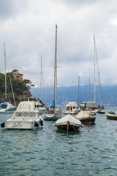 Portofino Liguria Talya Haziran 2015 Portofino Village Yaz Akşamı Dramatik — Stok fotoğraf