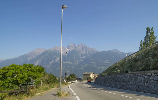 Gran Passo San Bernardo Antica Strada Lungo Valle Aosta Attrazione — Foto Stock