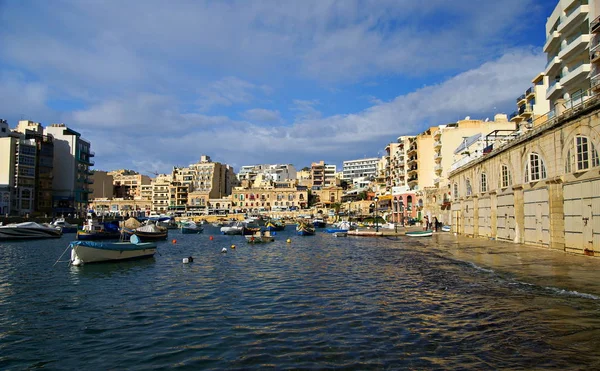 Isla Malta Europa Noviembre 2014 Hermosa Mañana Otoño Bahía Spinola —  Fotos de Stock