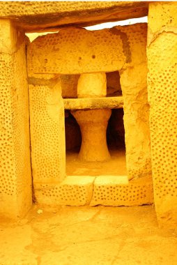 Malta Adası ,Avrupa - 11 Kasım 2014 . Hagar Qim - M.Ö. 3600-3200 yılları arasında Uzanan Malta Akdeniz Adası'nda bulunan megalitik tapınak kompleksi, Unesco Miras Alanı dahil.