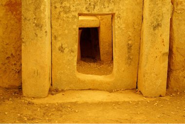 Malta Adası ,Avrupa - 11 Kasım 2014 . Hagar Qim - M.Ö. 3600-3200 yılları arasında Uzanan Malta Akdeniz Adası'nda bulunan megalitik tapınak kompleksi, Unesco Miras Alanı dahil.