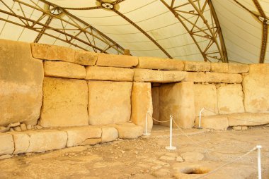 Malta Adası ,Avrupa - 11 Kasım 2014 . Hagar Qim - M.Ö. 3600-3200 yılları arasında Uzanan Malta Akdeniz Adası'nda bulunan megalitik tapınak kompleksi, Unesco Miras Alanı dahil.