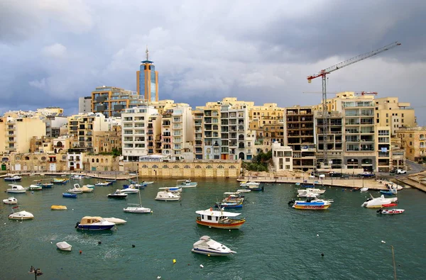 Julian Malta Listopada 2014 Piękny Poranek Zatoce Spinola Julian Malta — Zdjęcie stockowe