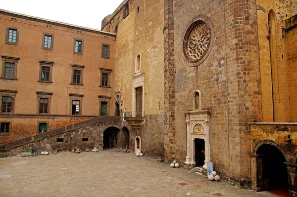 Naples Italie Novembre 2015 Murs Intérieur Château Médiéval Nuovo Nouveau — Photo