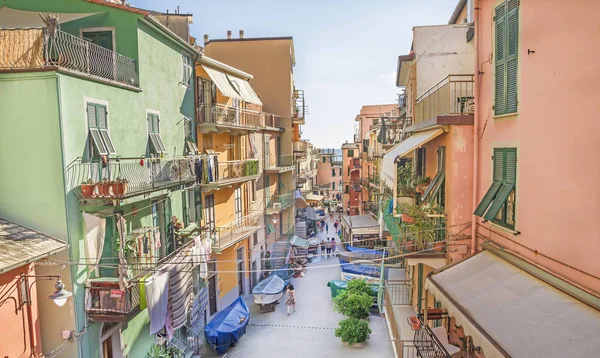 Manarola Cinque Terre Italia Junio 2015 Pintoresca Calle Manarola Hermoso — Foto de Stock