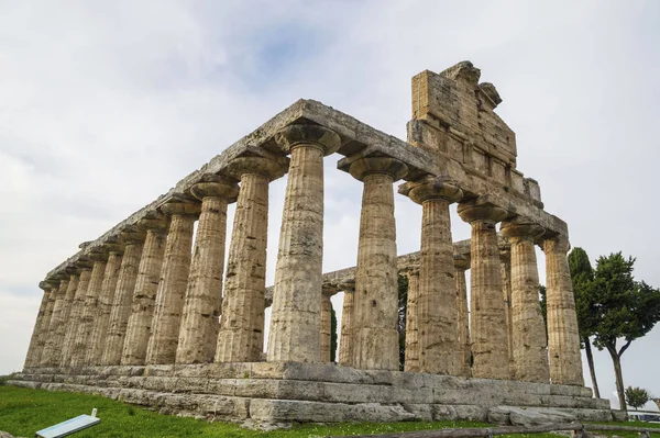 Reek Paestum Tapınakları Unesco Dünya Mirası Dünyanın Iyi Korunmuş Antik — Stok fotoğraf