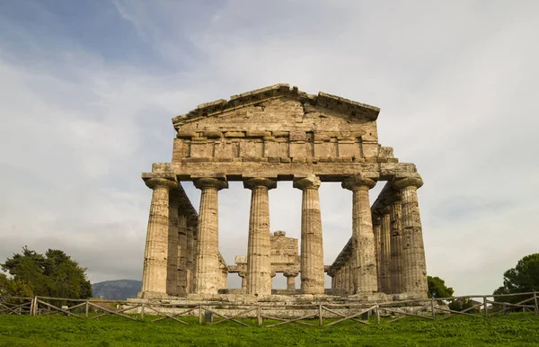 Reek Tempels Van Paestum Unesco World Heritage Site Met Enkele — Stockfoto