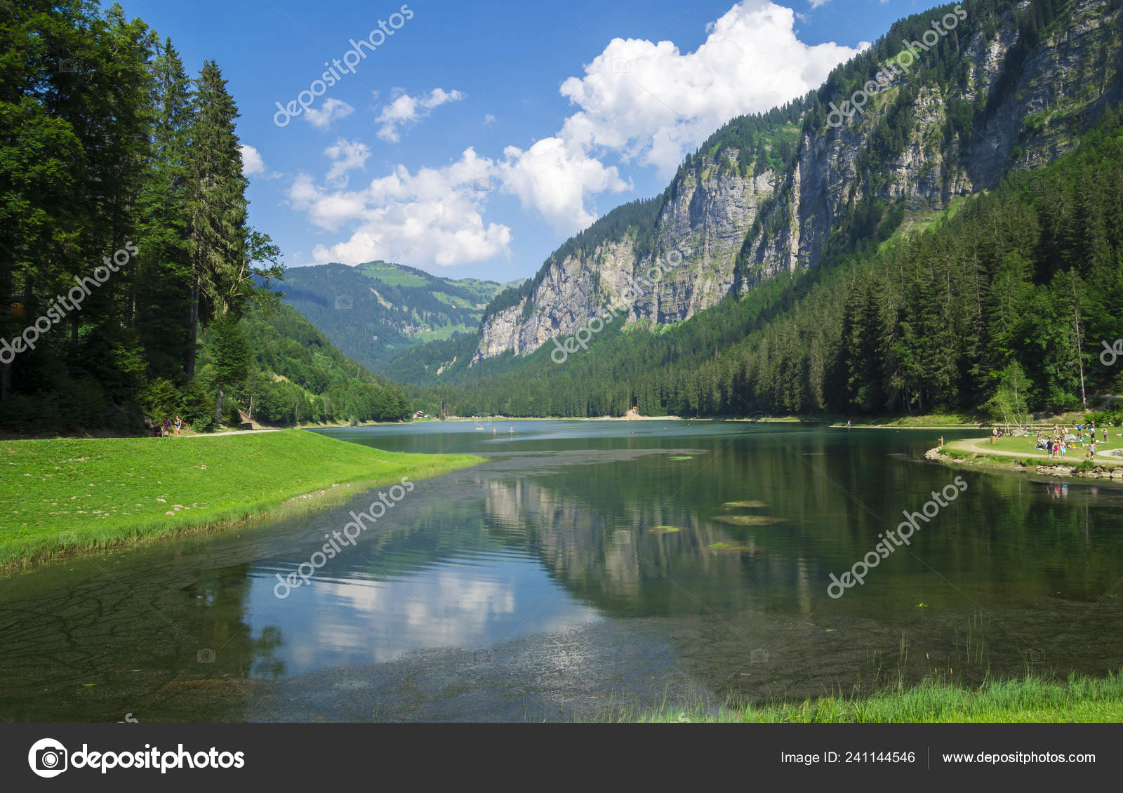 Lac Montriond Lac Naturel Haute Savoie Français Alpes Une