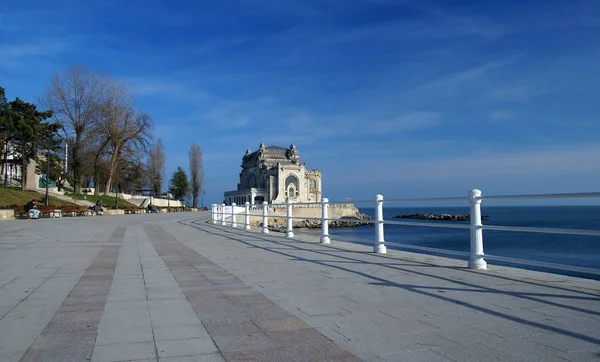 Seafront Laut Hitam Constanta City Rumania Dengan Bangunan Casino Simbol — Stok Foto