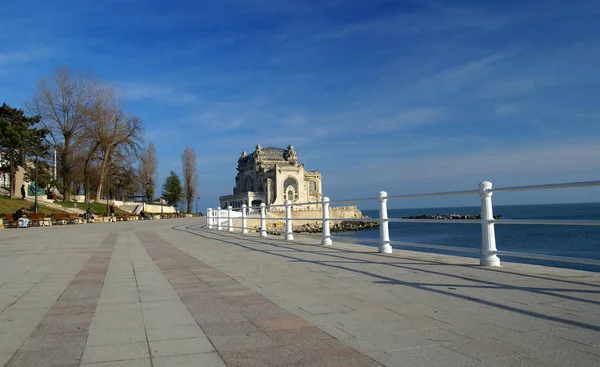 Seafront Laut Hitam Constanta City Rumania Dengan Bangunan Casino Simbol — Stok Foto