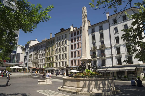 Ginebra Suiza Julio 2015 Street View Ginebra Suiza — Foto de Stock