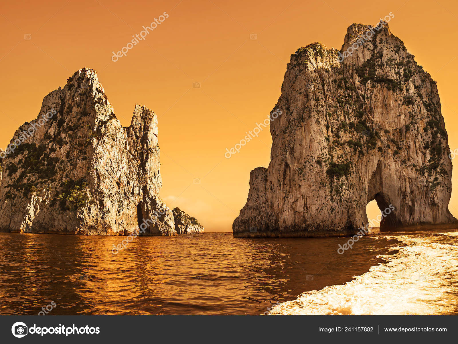 Beautiful landscape of Mediterranean Sea, rocks and islands in the
