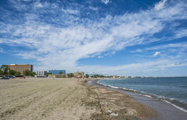Indah Hari Musim Semi Pantai Laut Hitam Pantai Mamaia Rumania — Stok Foto