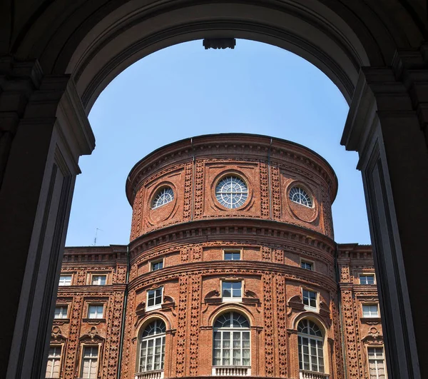 Detail Palazzo Carignano Historical Building Baroque Architecture Style Center Turin — Stock Photo, Image