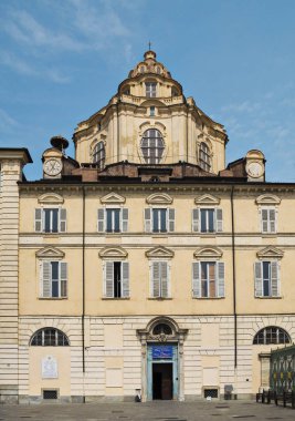 San Lorenzo Kraliyet Kilisesi , Piazza Castello ünlü Barok tarzı kilise - Torino, İtalya