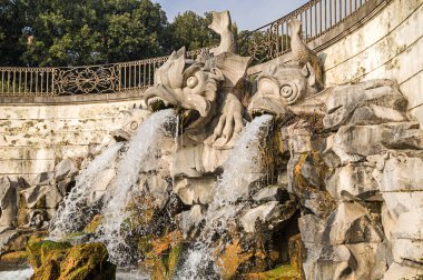 Fontana dei Delfini -Yunuslar Çeşmesi, Caserta Kraliyet Sarayı, İtalya. Unesco Miras Alanı.
