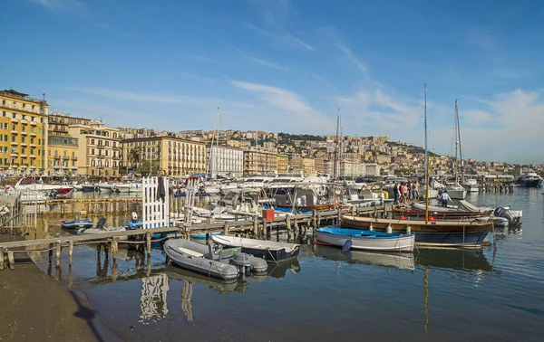 Naples Italia Noviembre 2015 Colorida Vista Ciudad Nápoles Con Barcos — Foto de Stock