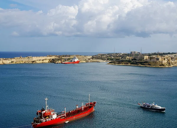 Vieux Port Valette Capitale Île Malte Bord Mer Méditerranéen — Photo
