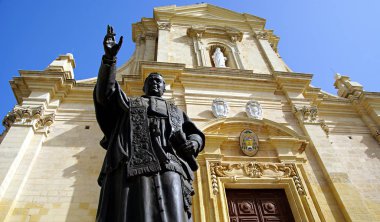 Victoria,Gozo Adası ,Malta Adaları - 5 Kasım 2014. Victoria Kalesi Katedrali, Gozo Adası'nın başkenti, Malta Adaları.