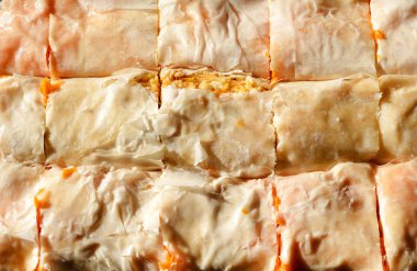 Şeker ve pasta yaprak ile pişirme ev yapımı kabak pasta  