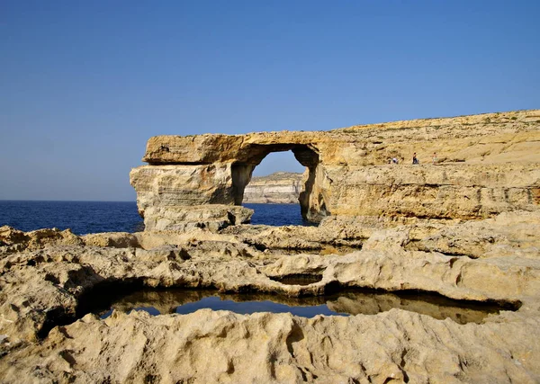 マルタ島ゴゾ島 2015年11月5日 ゴゾ島の最も美しいアトラクションの一つ アズールウィンドウ この世界遺産は浸食のために崩壊の危険にさらされている — ストック写真