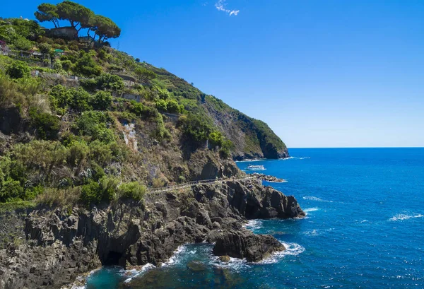 Park Narodowy Cinque Terre Obszar Riomaggiore Wybrzeże Liguryjskie Prowincji Spezia — Zdjęcie stockowe