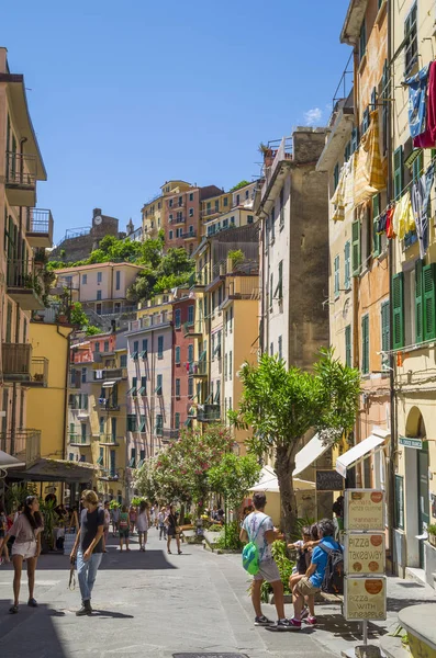 Riomagiorre Cinque Terre Italia Junio 2015 Riomaggiore Pueblo Uno Los — Foto de Stock