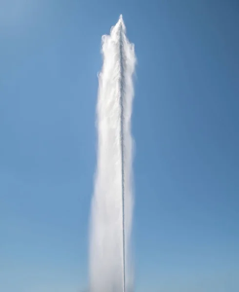 Berömda Jet Eau Vatten Fontän Genèvesjön Genève Schweiz — Stockfoto