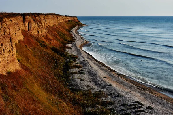 Úžasná Podzimní Příroda Černém Pobřeží Moře Tuzla Pláži Rumunsko — Stock fotografie