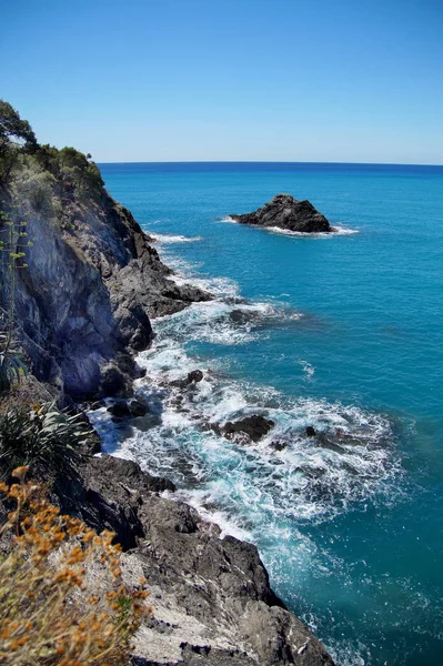 Cinque Terre Ulusal Parkı Riomaggiore Bölgesi Spezia Eyaletinde Ligurian Sahili — Stok fotoğraf