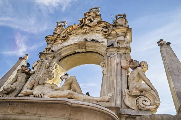 Fontana Del Sebeto Monumentale Fontein Mergellina Aan Middellandse Zeekust Van — Stockfoto