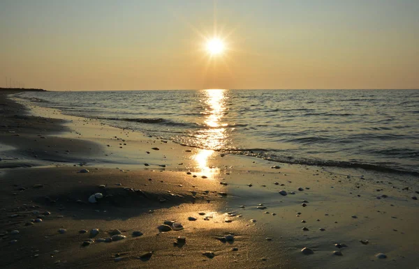 Wschód Słońca Pusty Widok Plażę — Zdjęcie stockowe