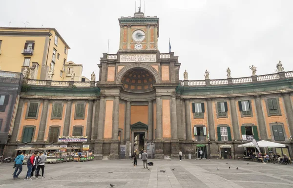 Piazza Dante Alighieri Coração Centro Histórico Nápoles Com National Boarding — Fotografia de Stock